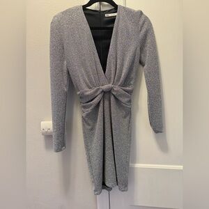 Elegant Silver Knot Front Dress
